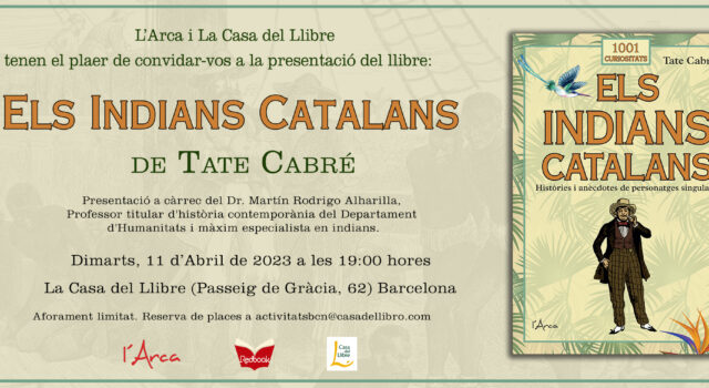 Dimarts 11 d'Abril de 2023 a les 19:00 hores a La Casa del LLibre (Passeig de Gràcia, 62), Barcelona
Reserva la teva plaça activitatsbcn@casadellibro.com