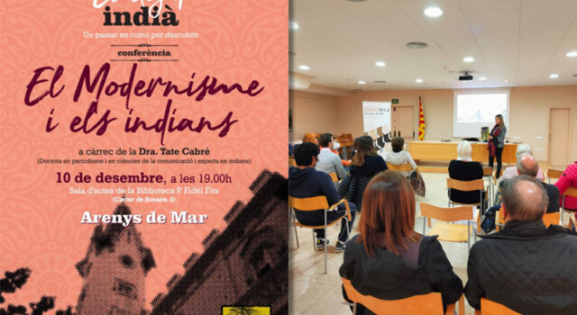 Un passat en comú per descobrir.  Conferència realitzada el dia 10 de desembre a la Sala d'actes de la Biblioteca P. Fidel Fita d'Arenys de Mar sobre el modernisme i els indians.
